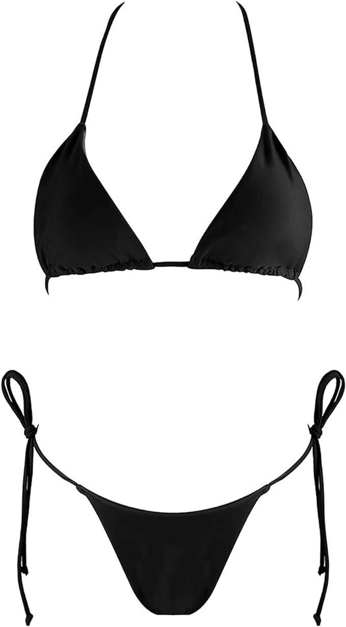 Black Triangle Thong Bikini - bundle of 10