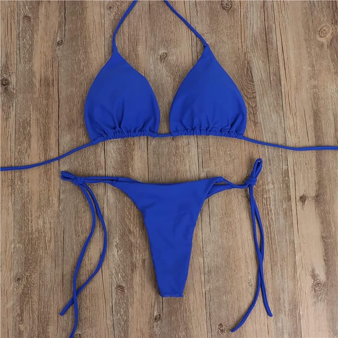 Blue Triangle Thong Bikini - bundle of 10