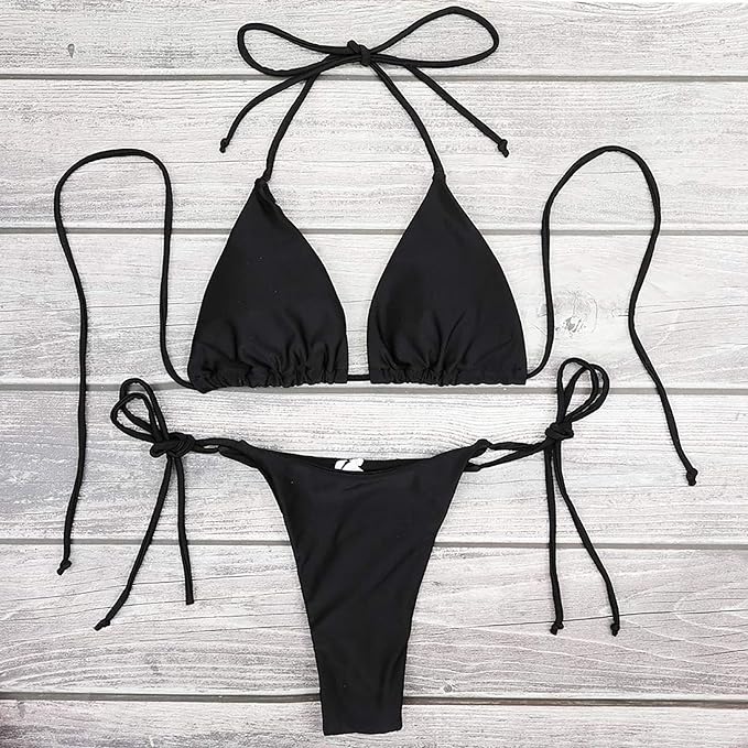 Black Triangle Thong Bikini - bundle of 10